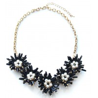 Field Day Black Bauble Bloom Statement Necklace